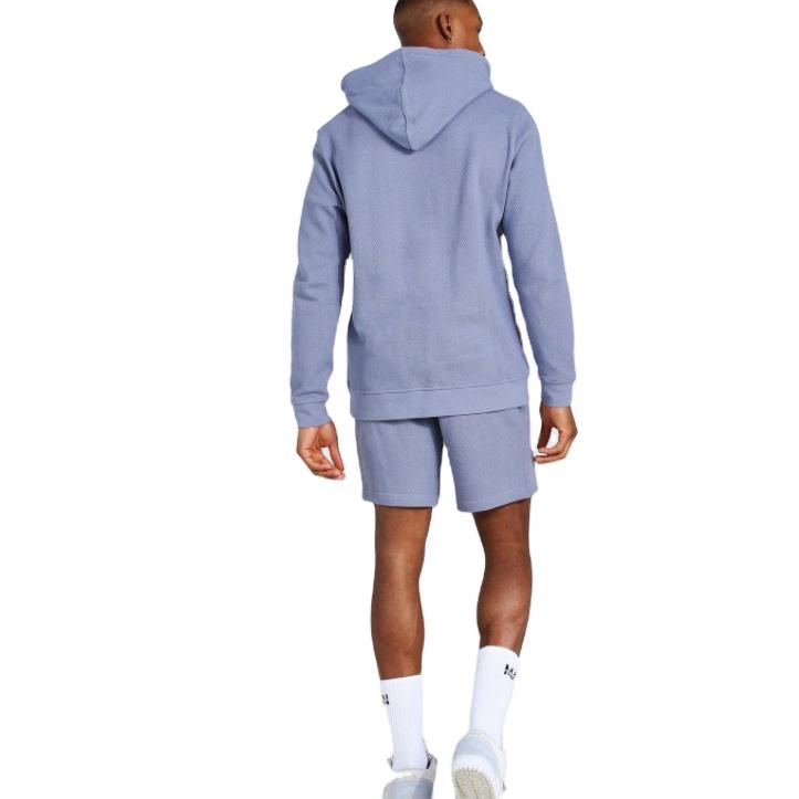 အရည်အသွေးမြင့် အမျိုးသားဝတ် hoodie ဘောင်းဘီတို ချည်သားပြင်သစ် Terry ဘောင်းဘီတိုအစုံ