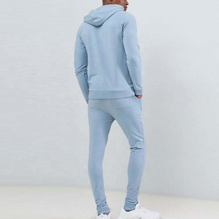 Wholesale Sweat Suits Custom Logo Muscle Hoodie Skinny Joggers