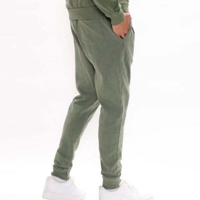 Pantalones de hombre personalizados con cordón en la cintura, joggers ajustados para hombre lisos lavados vintage