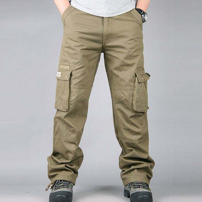Pantalones tácticos personalizados, pantalones cargo con múltiples bolsillos para hombres gruesos de alta calidad