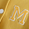 Custom Softshell Bomber Jacket Button Up Front Embroidered Patched PU Sleeve Men Baseball Jacket