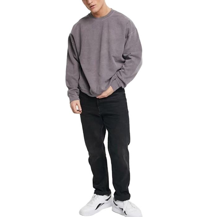 Augstas kvalitātes mazgāti vīriešu džemperi ar nolaižamiem pleciem, lielizmēra vīriešu sporta krekli