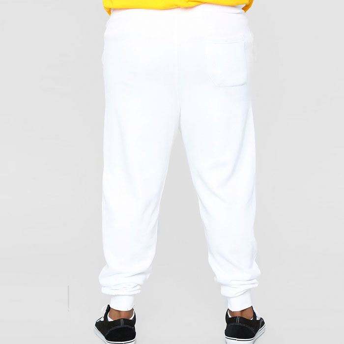 Pantaloni da allenamento da uomo in tinta unita bianchi con coulisse in vita taglie forti