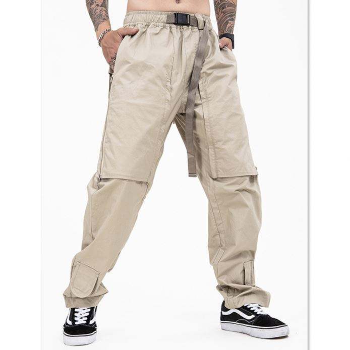 Calças cargo masculinas personalizadas Colod cor fivela cintura detalhe bolsos utilitários calças táticas masculinas