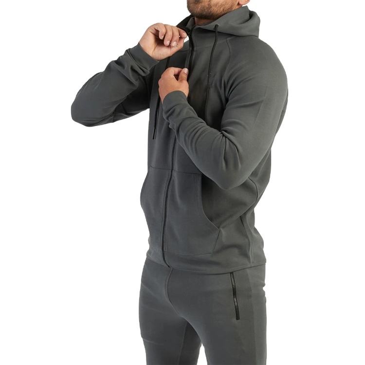 New Design Men Custom Sport Fitness Clothing Light Weight Zipper Hoodie