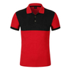 Plain Dyed Technics Black Red Collar Design Organic Cotton Polo Shirt