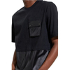 2021 Men Street Wear Style Short Sleeve Black Patchwork Pocket T Shirts