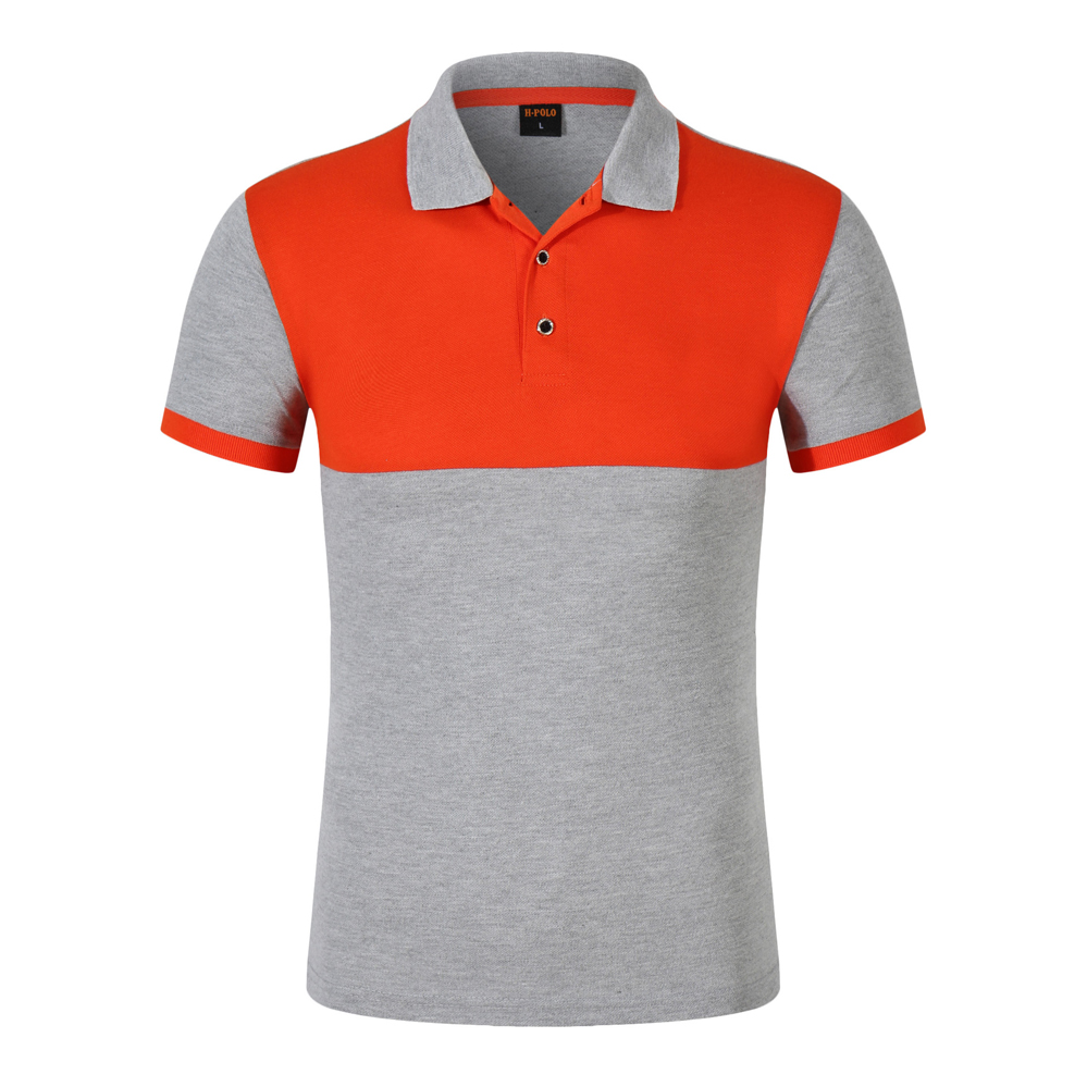 Plain Dyed Technics Black Red Collar Design Organic Cotton Polo Shirt