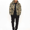 Heavyweight Thick Men Winter Jackets Camo Printed Utility Pockets Mens Satin Lined Hooded Plus Size Jackets
