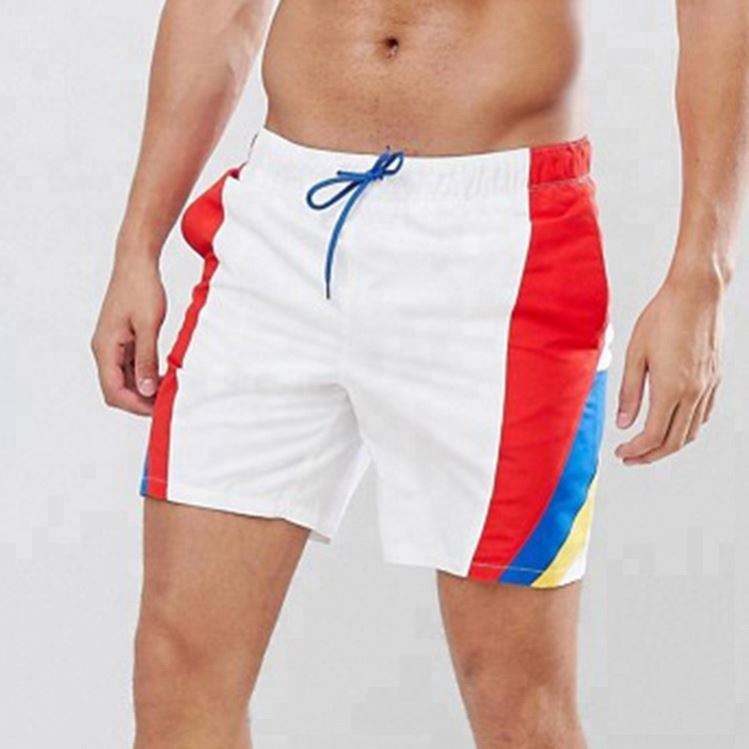 Made In China Online Retro Color Side Stripe Men Swim Shorts