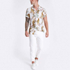 OEM Manufacturer Clothing Factory Wholesale Shirts For Men 100% Cotton White Tape Tiger Print Revere Shirt