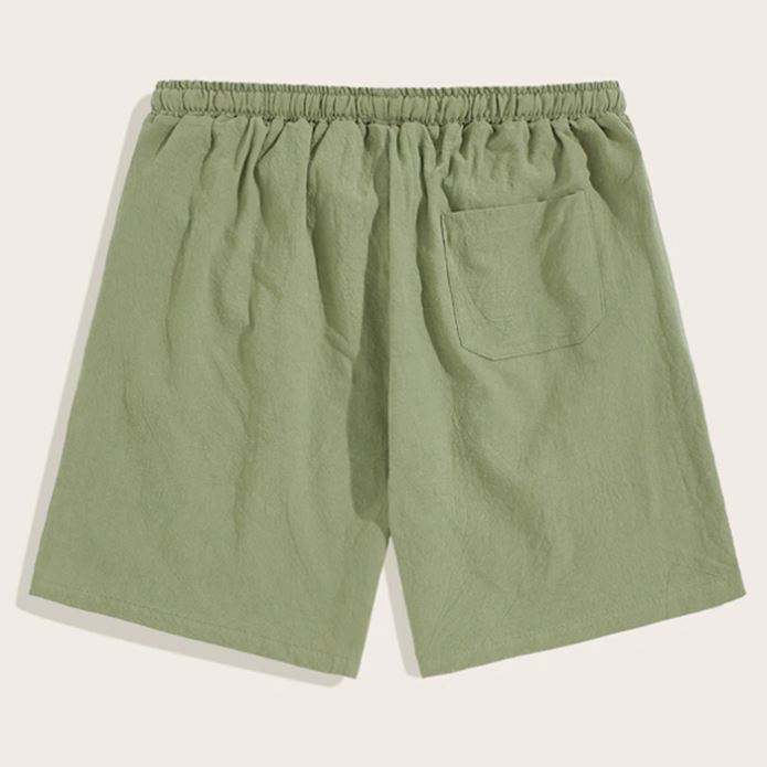 Oem Factory Custom Solid Color Patched Pocket Drawstring Waist Men Streetwear Shorts