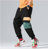 OEM Manufacturer Custom Mens Color Block Big Pockets Pants Multicolor Hip Hop Cargo Jogger Pants