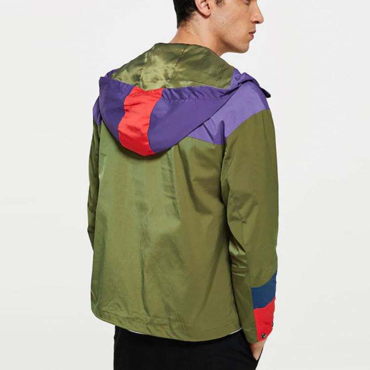 Design Your Own Color Block Men's Coat 100%Polyester Jacket For Men