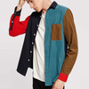 OEM Manufacturer Wholesale Long Sleeve Shirts Men Single Pocket Color Block Corduroy Shirt