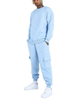 High Fashion 100% Cotton Loose Mens Sweatsuit Tracksuit Men Sweatshirt Jogger Set With Side Pockets