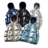 OEM Manufacturer Customization Winter Black Bomber Shiny Puffer Men Down Plus Sizes With Hood Jacket