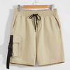 Factory Custom Boxer Shorts Men Solid Color Cotton Shorts With Flap Pocket Push Buckle Detail