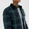 OEM Manufacturer Shirt For Men Fleece Collar Padded Lining Overshirt In Green Check