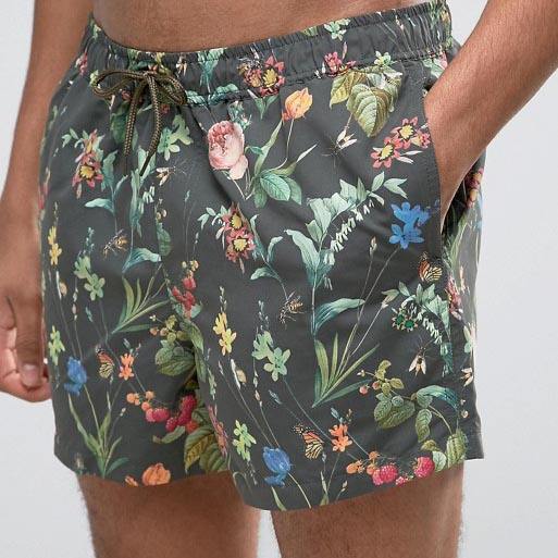 Sublimation Clothes Short Length Allover Printed Men Swimshorts