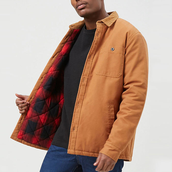 Factory Supply Padded Button Down Canvas Men Winter Coat Jacket