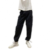 Unisex Style Cargo Pants Black Slim Fit Mens Pants Buckle Fasten Elastic Waist Cargo Pants With Removeable Leg