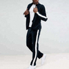 Windbreaker Streetwear Velour Side Stripe Men Track Jacket