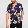 OEM Manufacturer Fashion Design Tropical Floral Print Mens Short Sleeve Shirts