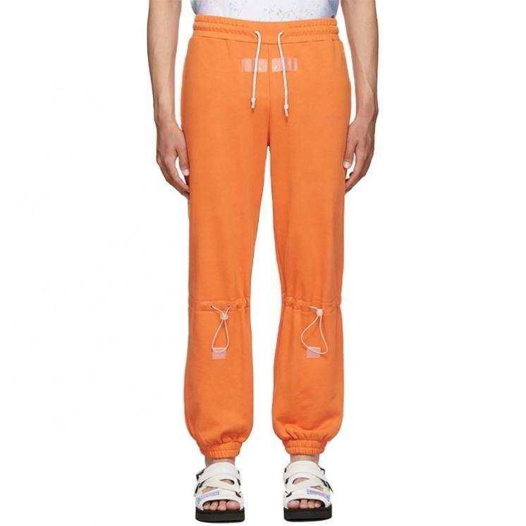 الشركة المصنعة OEM مخصصة 100 ٪ من القطن الفرنسي Terry Sweatpants الرباط مرنة الخصر التفاصيل القابلة للتعديل