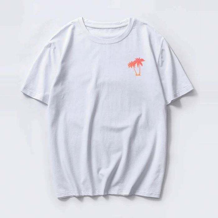 Wholesale High Quality Vintage T Shirt Custom Tropical Printed Summer Short Sleeve Men Graphic T Shirts