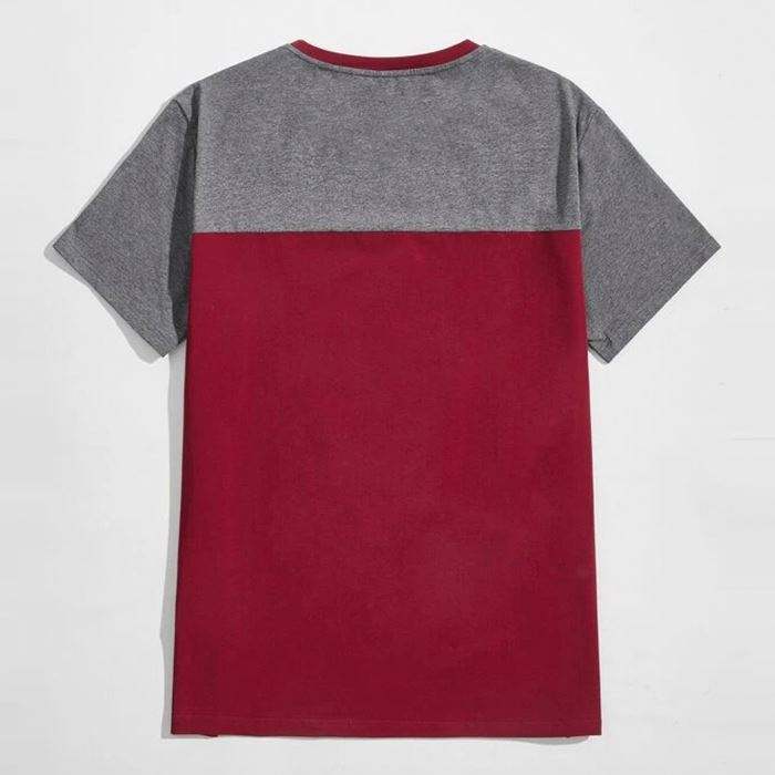 Hot Selling Premium Summer Mens Quality T Shirt Fashion Short Sleeve Color Block Men Blank Tshirts