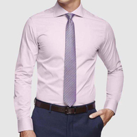 OEM Manufacturer New Fashion Style Mens Dress Shirt Long Sleeve Slim Fit Pink Dobby Shirt