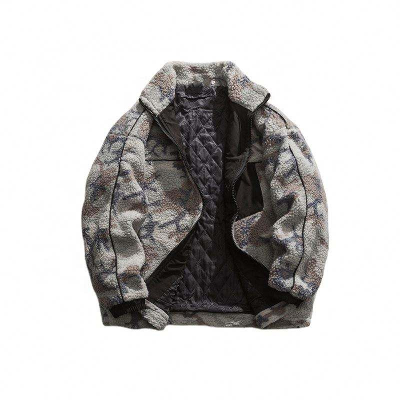 Oem Manufacturer Customized Men's Cotton-Padded Fashion Camouflage Polar Fleece Jacket