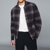 Custom Logo Design Regular Fit Checked Shirt Long Sleeve Buttoned Cuffs Men's Plaid Jackets