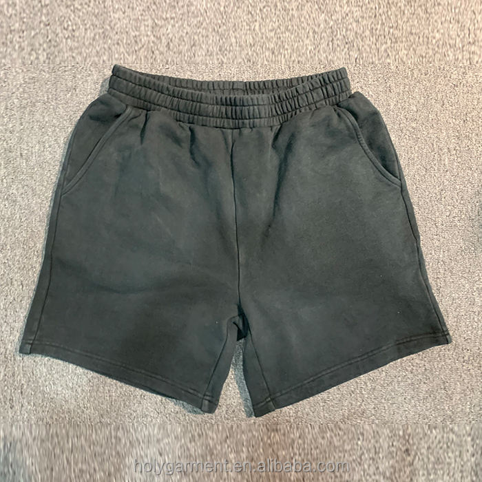 Custom Men Shorts Pants Solid Color Heavyweight 100% Cotton Sweat Shorts