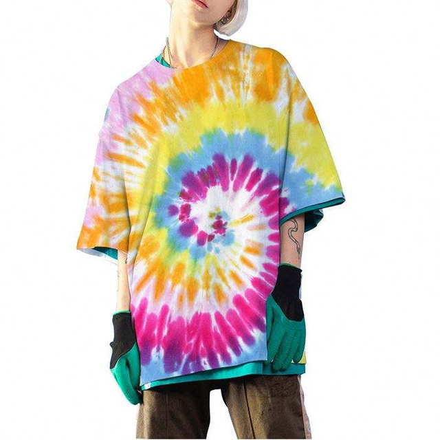 Custom Design Sublimation Premium Tshirt Fashion Branded High Street Tie Dye Printed Tshirt