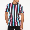 High Quality Branded Men Tshirts Cotton 100% Colorful Striped Short Sleeve Tshirt