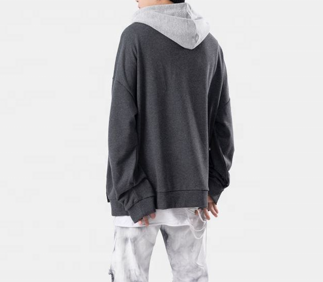 OEM Manufacturer Customized Color Block Patchwork Distress Casual Custom Sweatshirt Plus Size Hoodies Men Hoodies