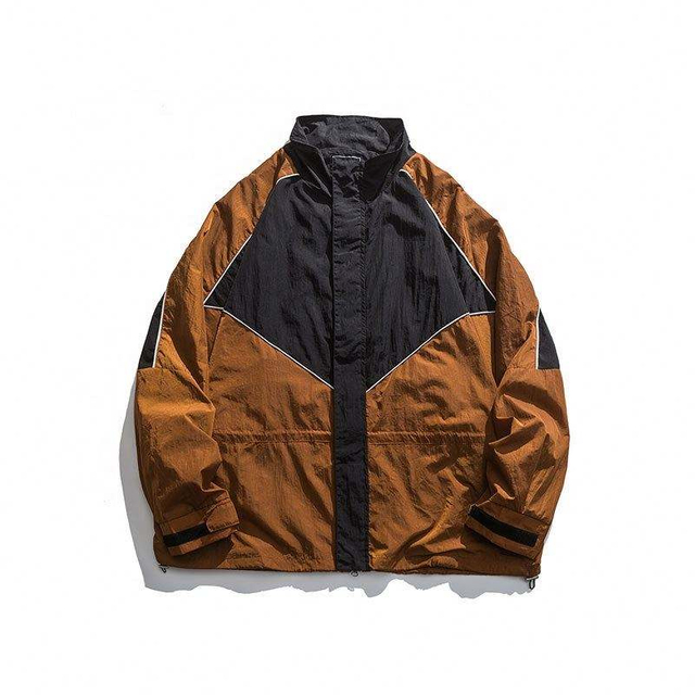 OEM Manufacturer Custom Fashion Contrast Stitching Stand Collar Loose Coats Jacket