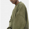 OEM Manufacturer High Quality Oversized 3D Logo Sweatshirt Jumpers Vintage Suede Crewneck Embossed Custom Sweaters