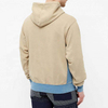 OEM Manufacturer Custom 100% Cotton French Terry Men Patchwork Color Block Ribbed Trims Hoodies Pullover