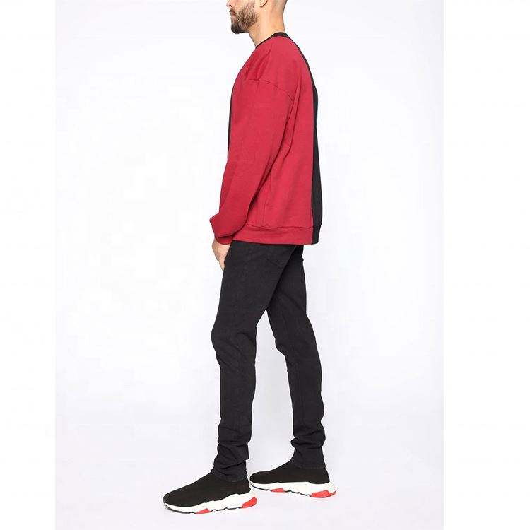OEM Manufacturer Custom Cute Streetwear Crewneck Oversized Splicing Color Block Sweatshirts