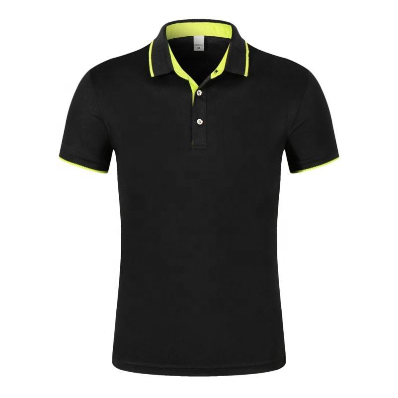 Custom Men's Flat Knit Collar And Cuff Fire Retardant Fitness Polo Shirts