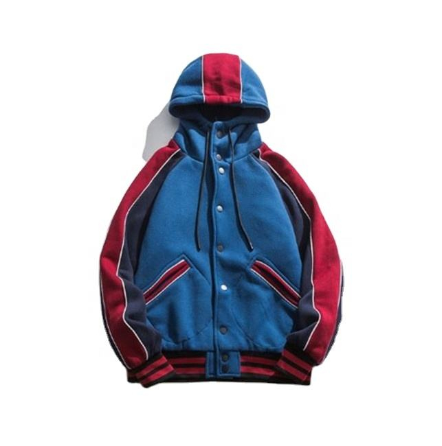 OEM Manufacturer Winter Custom Men's Hoodie Contrasting Colors Fashion Pullover Loose Comfortable Coat
