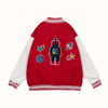Oem Manufacturer Custom Men's Robot Patterned Towel Embroidered Loose Baseball Jacket