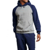 Pengilang OEM Custom Mens Sports Color Block Fitness Gym Raglan Sleeves Hoodies Pullover