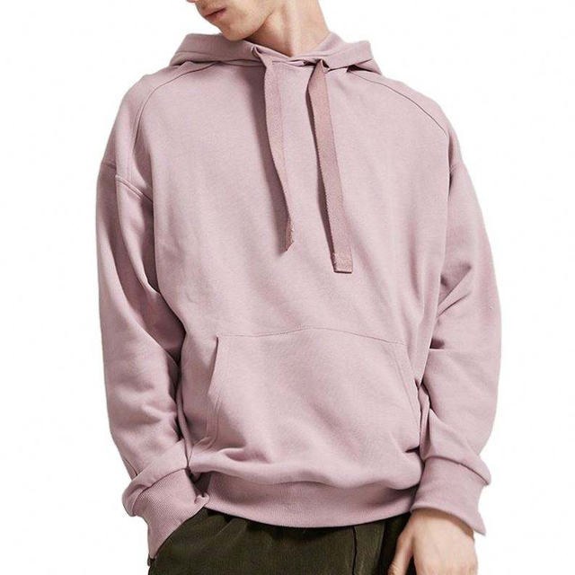 OEM Manufacturer 2021 Custom Pink Tech Fleece Fashion Thick String Oversized Crop Hoodies Pullover Men