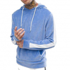 OEM Manufacturer Custom Mens Side Stripe Velour Hoodie Vintage Oversized Velvet Hoodie Pullover