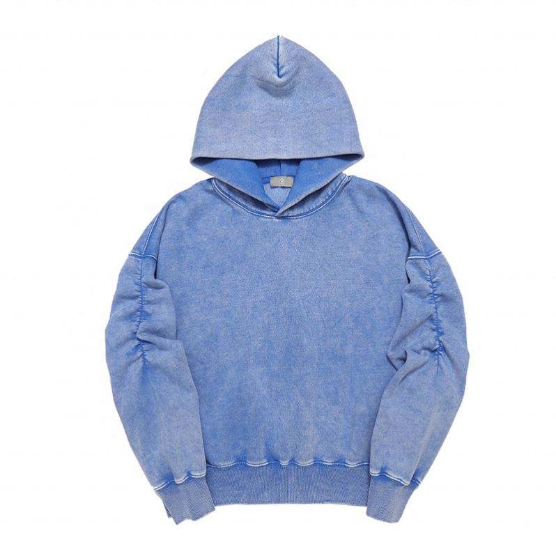 OEM Manufacturer 2021 New Trendy Brand Men's Blank Washed Distressed Pullover Hoodie,Couple Loose Oversized Vintage Hoodies