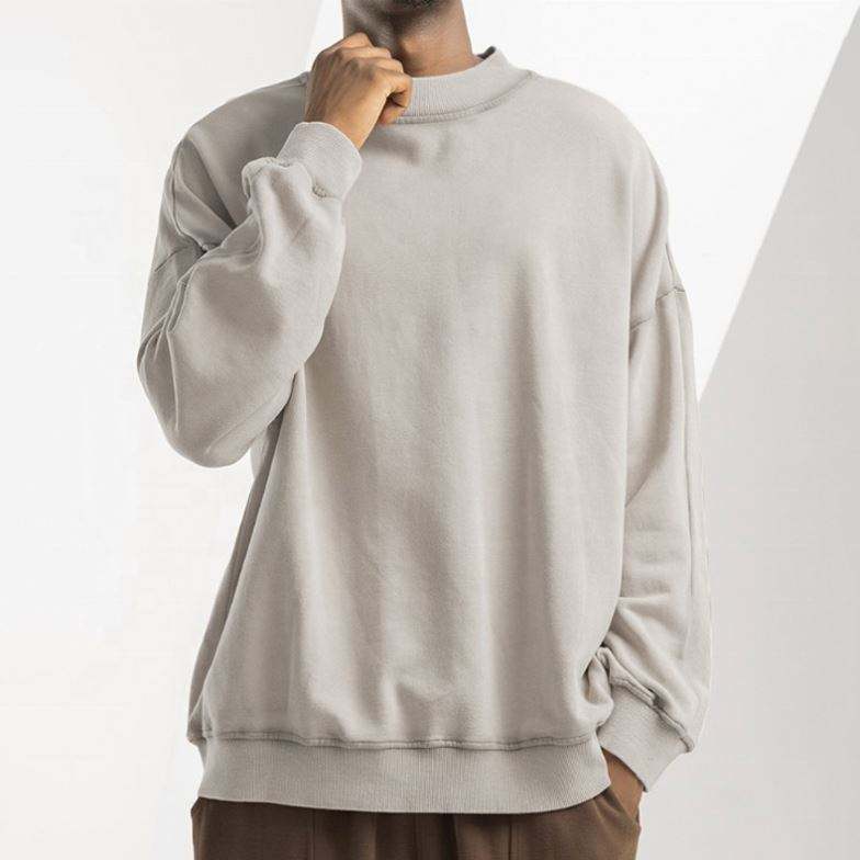 OEM ražotāja pielāgots, tukšs Streatwear džemperis 100% kokvilnas franču frotē vīriešu vienkāršs liela izmēra džemperis